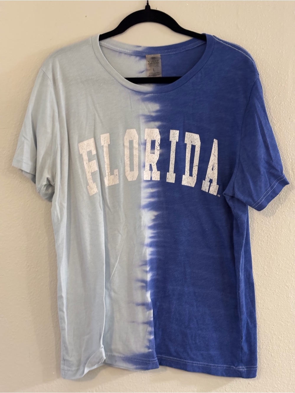Tie-Dye "FLORIDA" Split Blue Tee